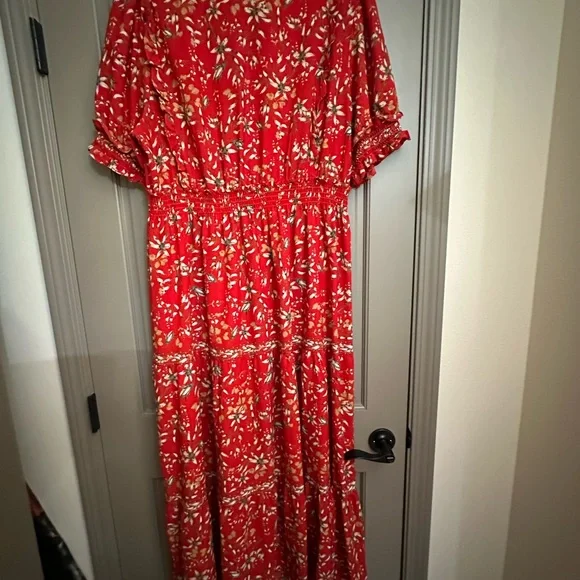 Max Studio Red Floral Maxi Dress - Picture 5 of 5